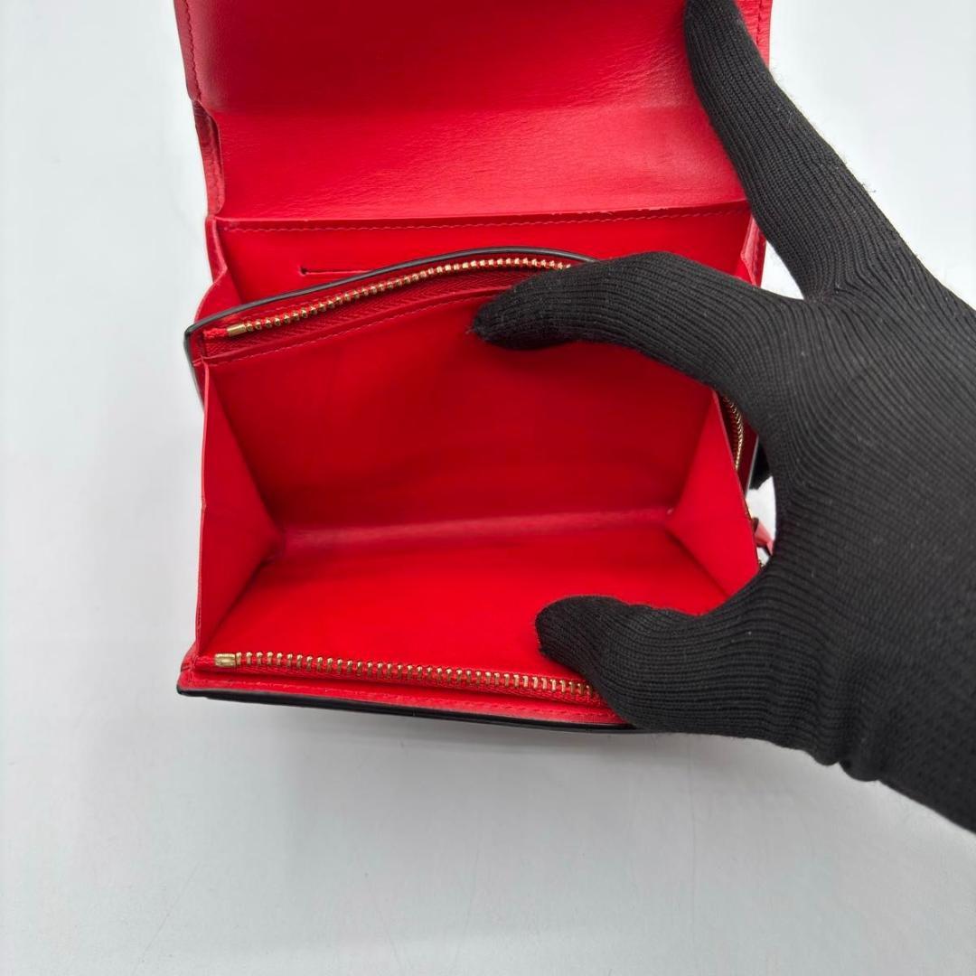 美品 ルイヴィトン モノグラム フロール コンパクト 折り財布 赤 コンパクト