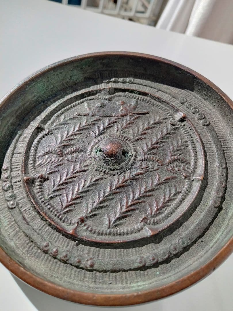 和鏡（古鏡）　水草双鳥鏡　室町時代