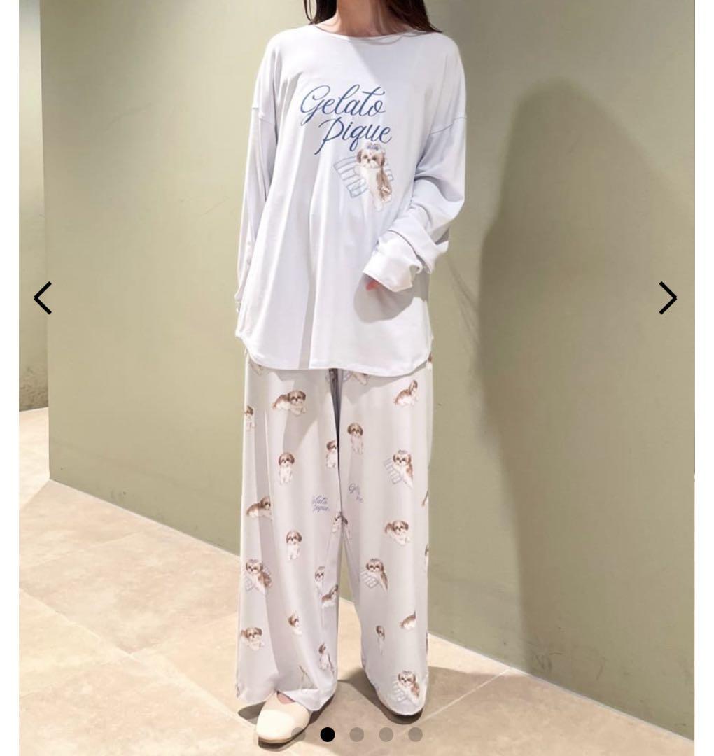 新品　ジェラートピケ　シーズー　犬　セットアップ　パジャマ　ルームウェア