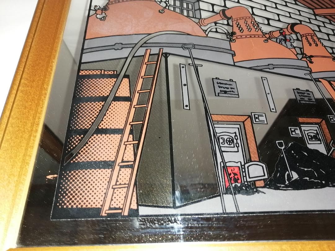 パブミラー「ニッカウヰスキー余市蒸溜釜」原画　奥山義八郎