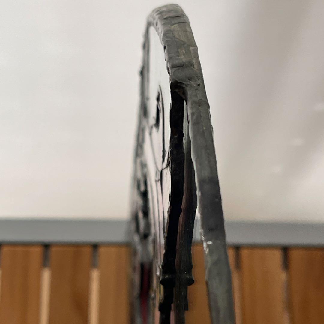 ステンドグラス　鏡　ミラー　百合