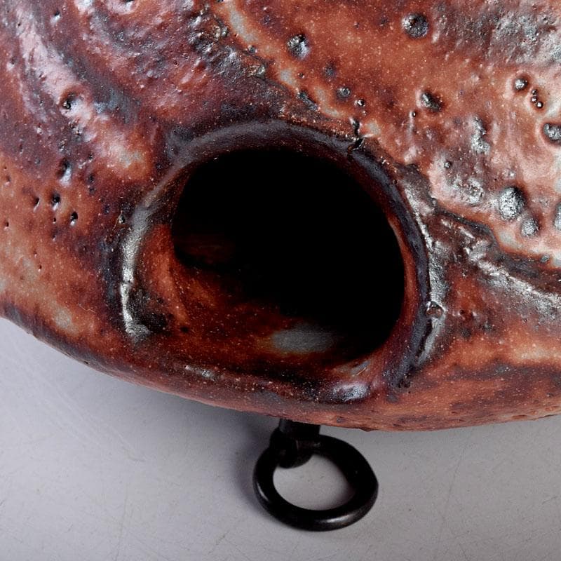 茶道具　美濃焼　深山窯　阪口浩史作　志野掛花入　共布　共箱　C　8390