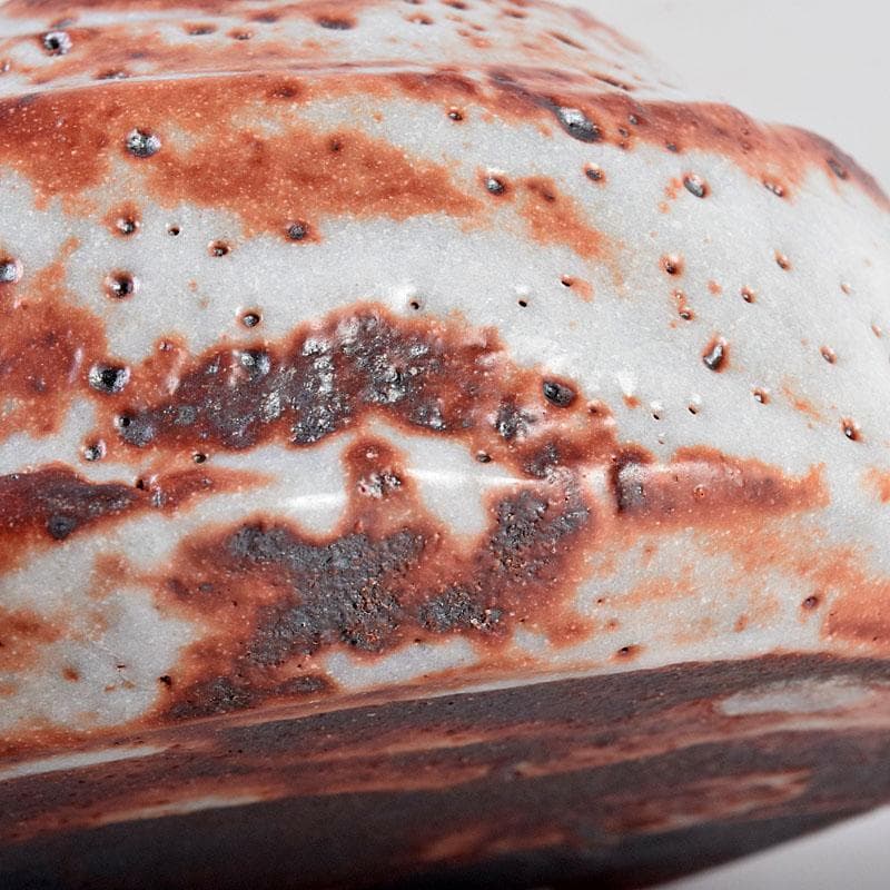 茶道具　美濃焼　深山窯　阪口浩史作　志野掛花入　共布　共箱　C　8390