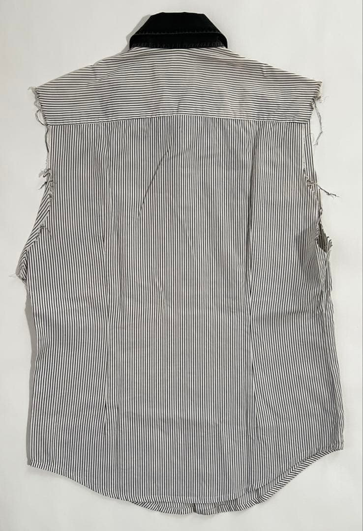 難あり 48 raf simons 2003SS ストライプ ノースリーブシャツ