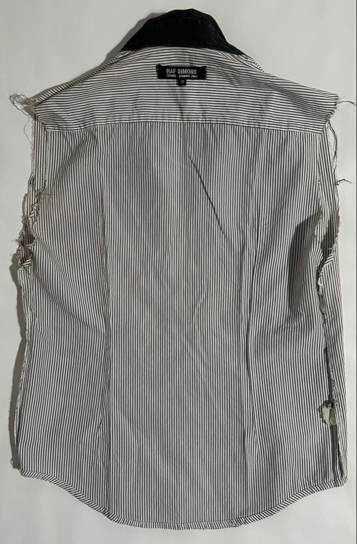 難あり 48 raf simons 2003SS ストライプ ノースリーブシャツ