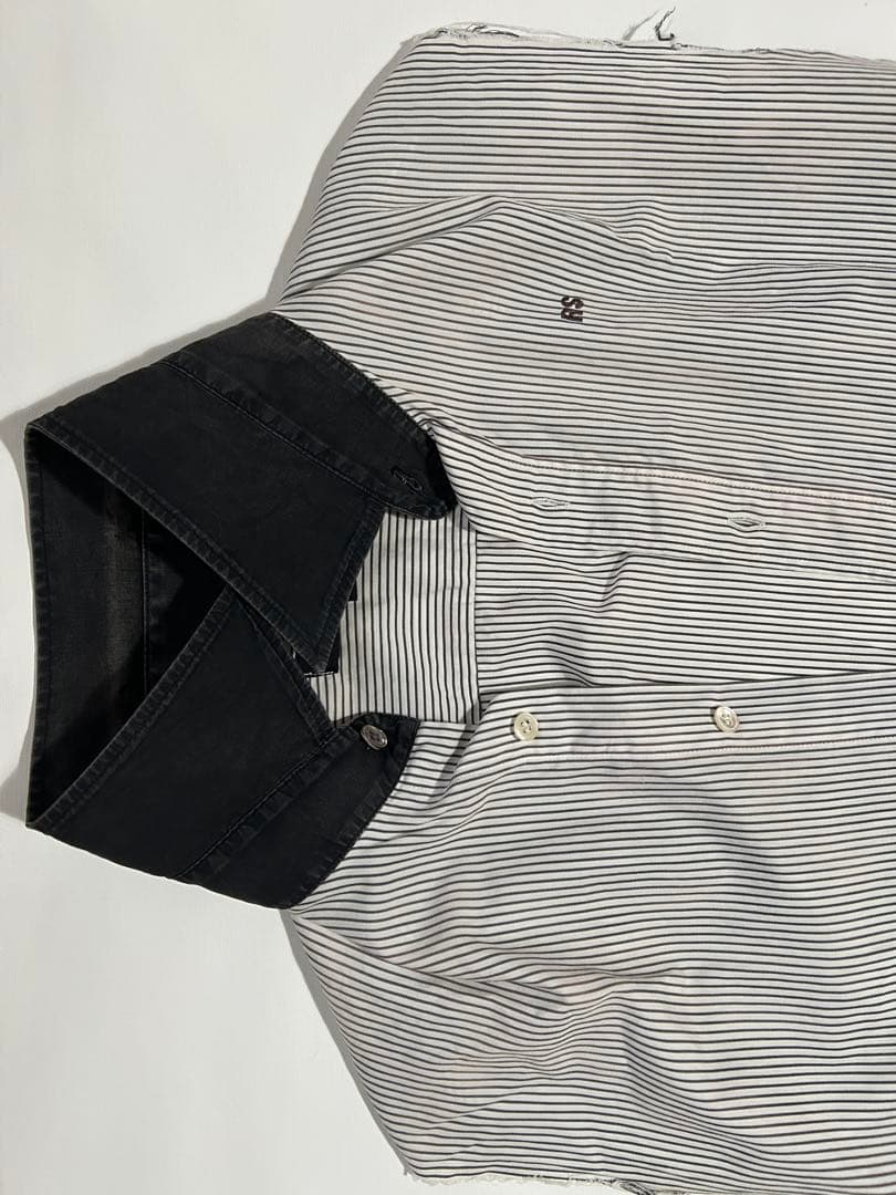 難あり 48 raf simons 2003SS ストライプ ノースリーブシャツ