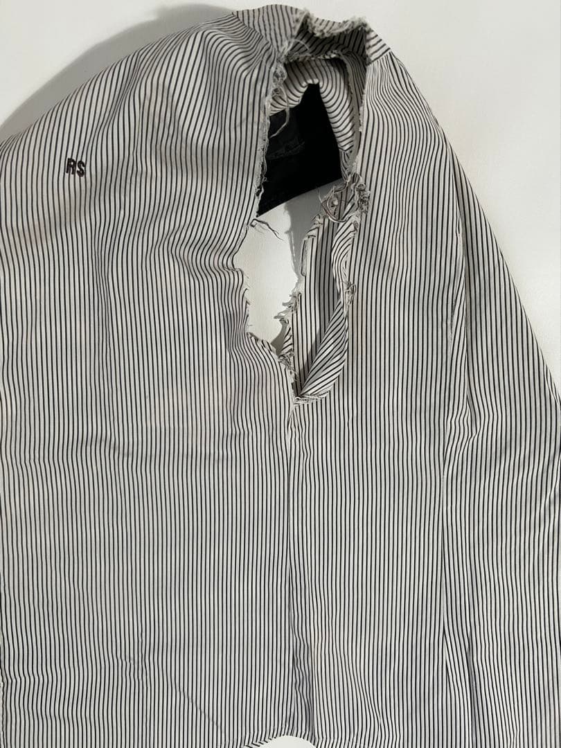 難あり 48 raf simons 2003SS ストライプ ノースリーブシャツ