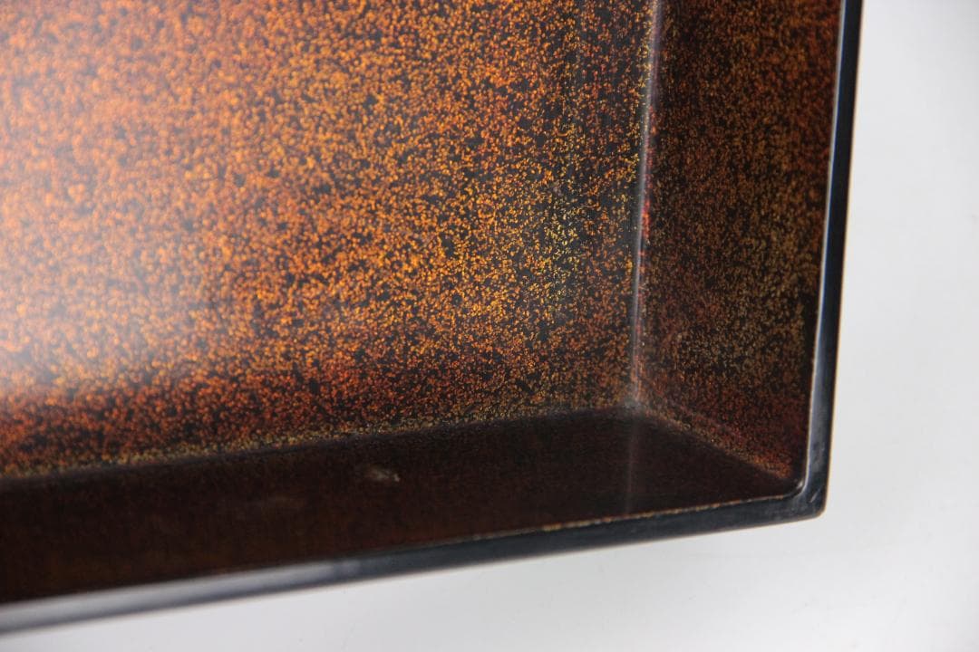 二代雲山作　蒔絵彩色　胡蝶蘭図　漆塗　硯箱　書道具　美品　時代物 EG1-20