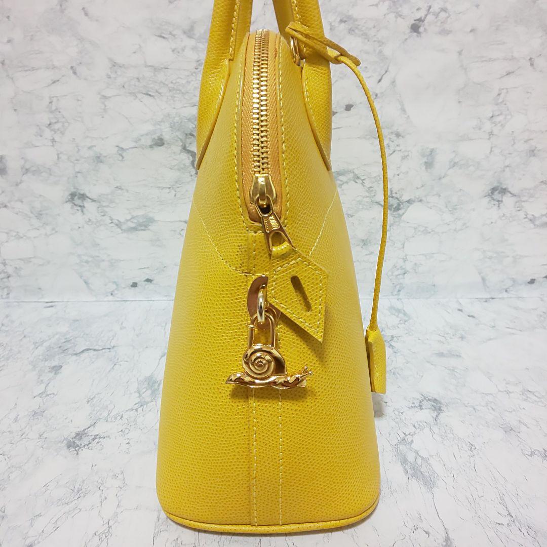 【美品】EPONINE レザー 2wayハンドバッグ クシュベル 本革 イエロー