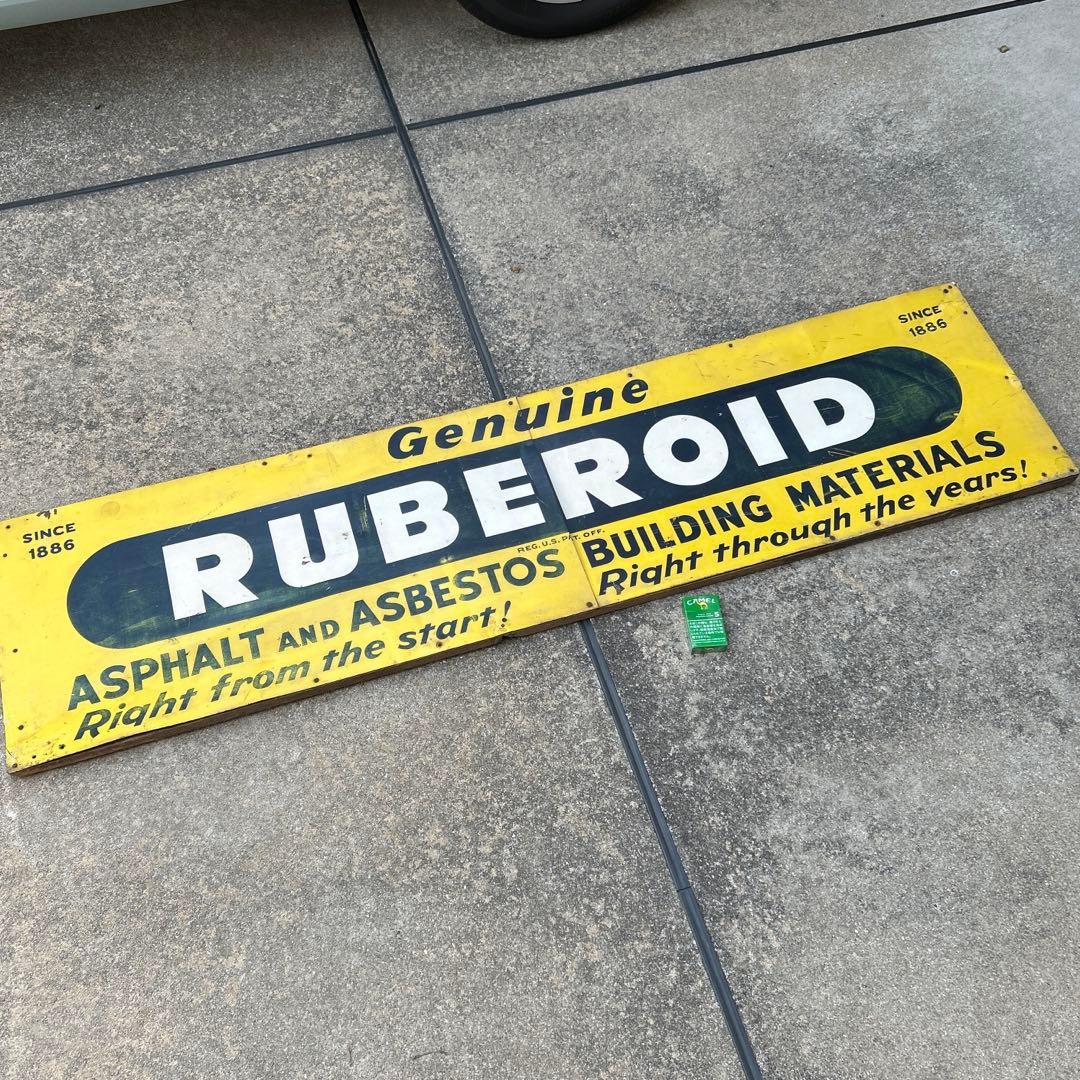【175㎝】U.S.A ヴィンテージ 看板 Genuine RUBEROID