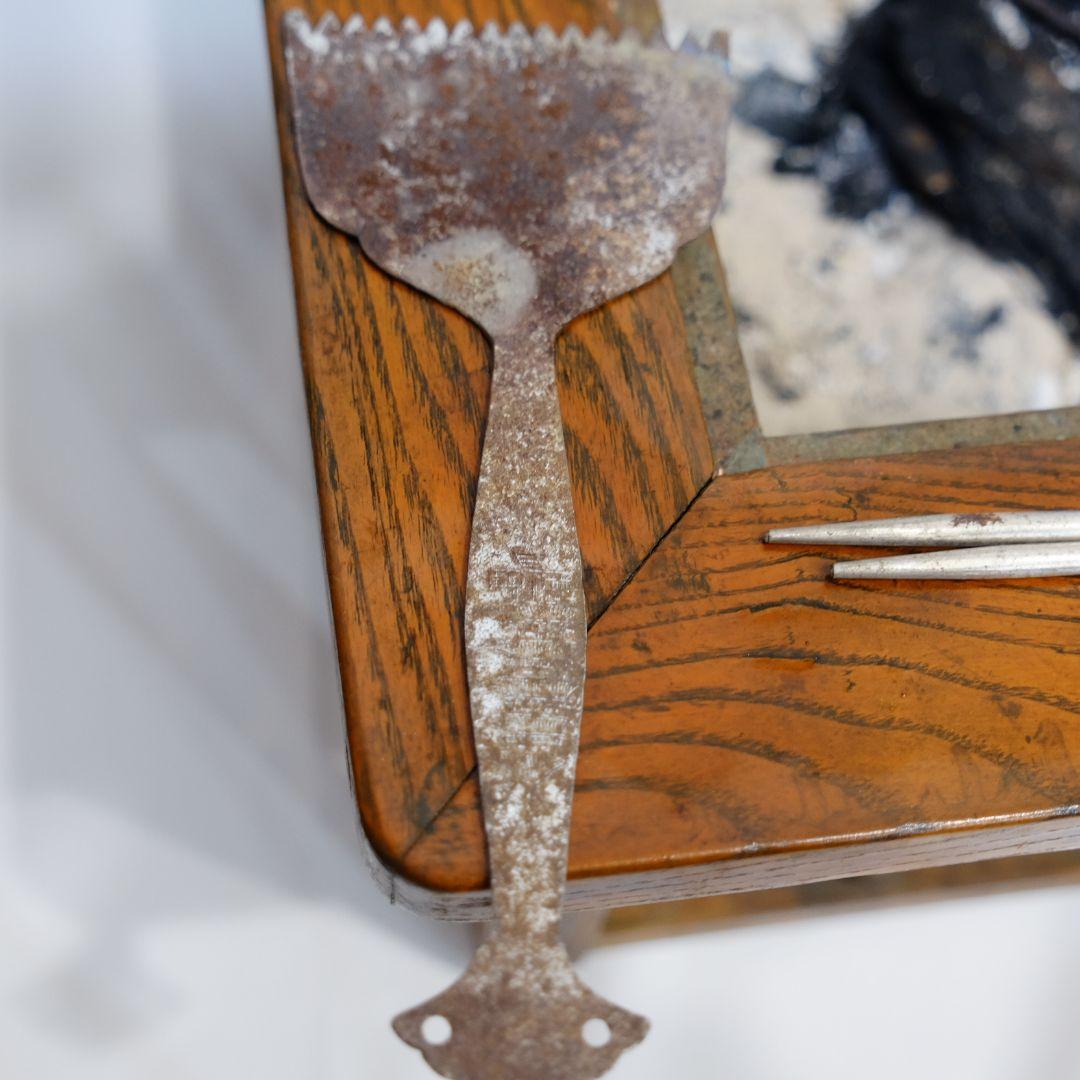 昭和レトロ 角形 火鉢 木製 囲炉裏 テーブル アンティーク ビンテージ