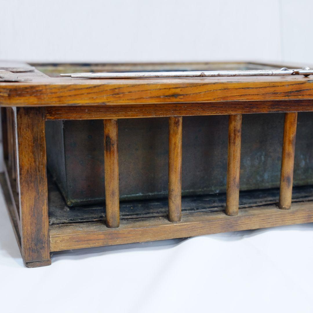 昭和レトロ 角形 火鉢 木製 囲炉裏 テーブル アンティーク ビンテージ