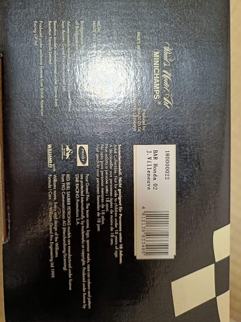 MINICHAMPS　F1 1:18 ミニカー