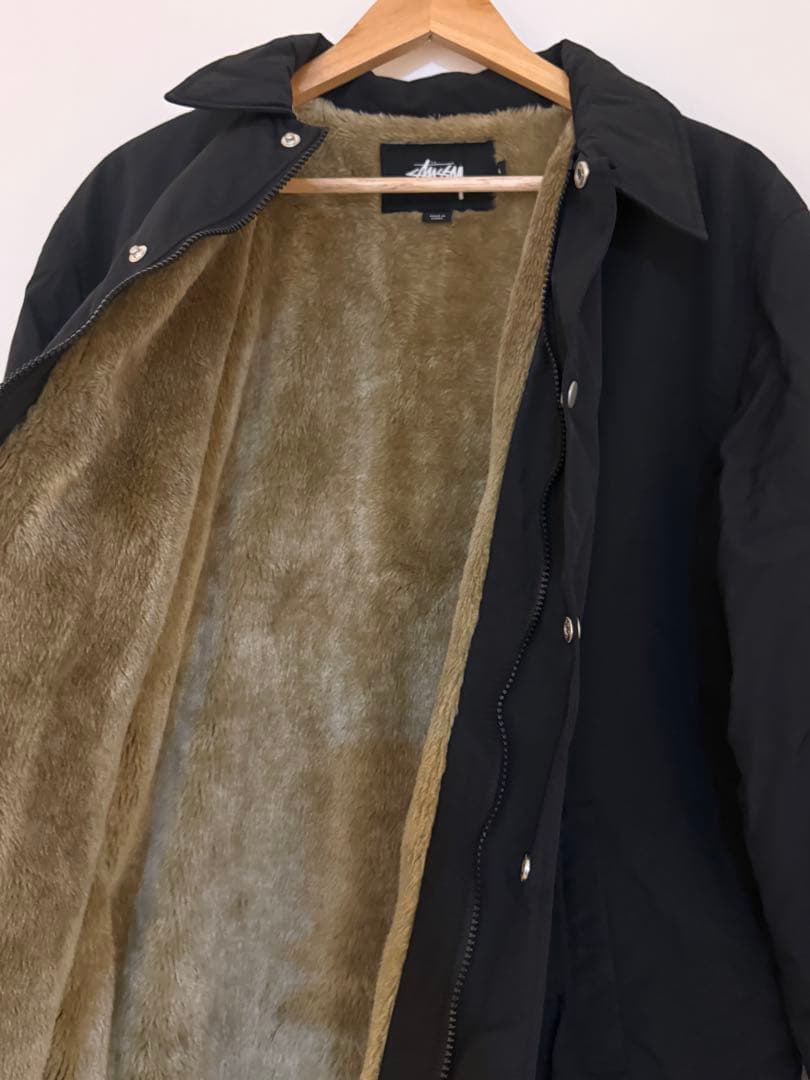 STUSSY ステューシー コーチジャケット メンズL フェイクファー裏地 美品