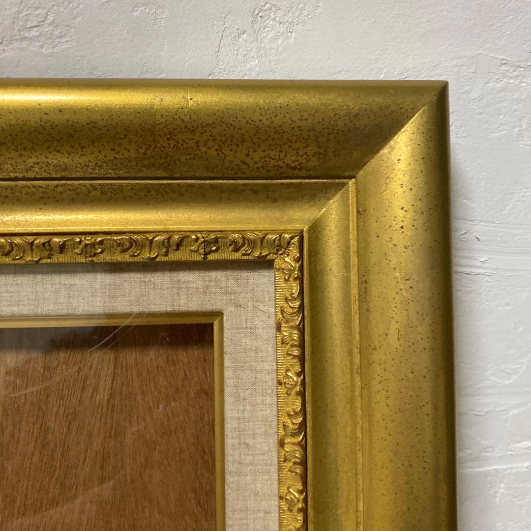 ゴールド装飾木製油彩額縁 アクリル版