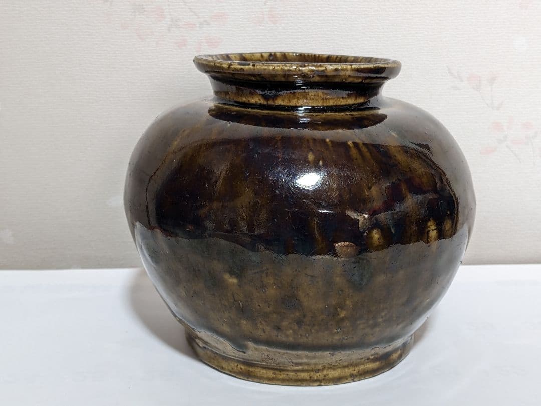 ⭐️瀬戸焼 江戸時代前期 鉄釉小壺 花器置物 飾り 古美術品 骨董品