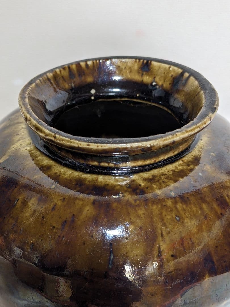 ⭐️瀬戸焼 江戸時代前期 鉄釉小壺 花器置物 飾り 古美術品 骨董品