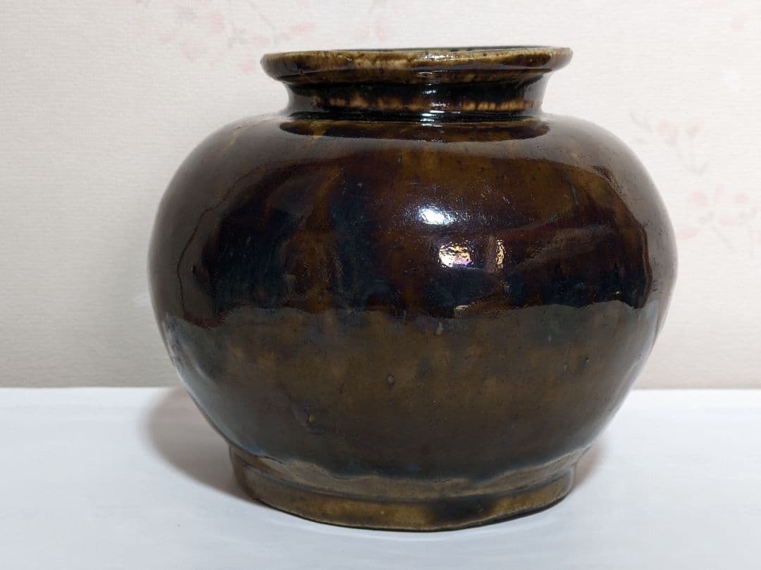 ⭐️瀬戸焼 江戸時代前期 鉄釉小壺 花器置物 飾り 古美術品 骨董品