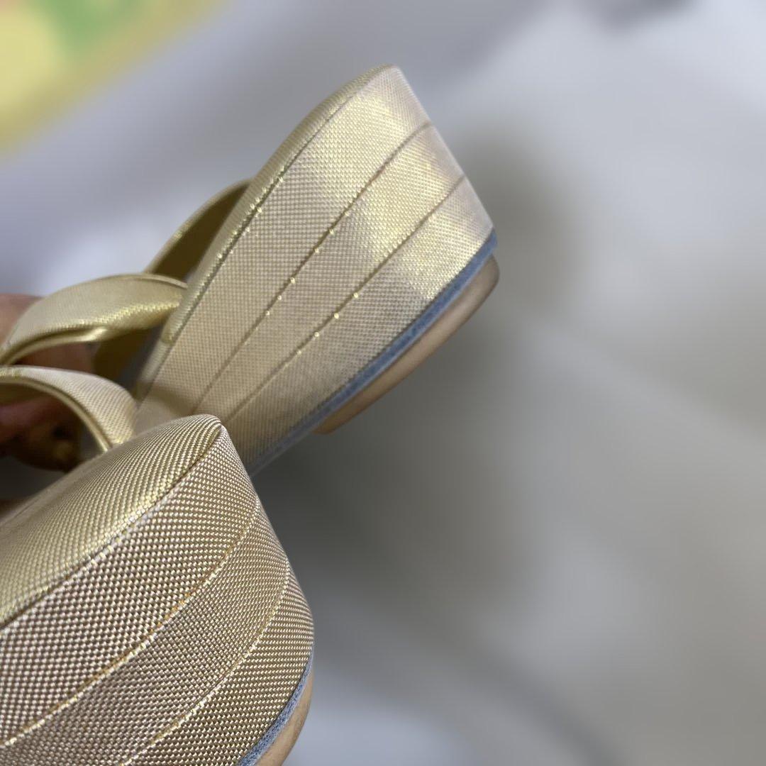 佐賀錦　伊と忠　正絹　和装小物　着物　草履&バッグ　セット　金色　フォーマル