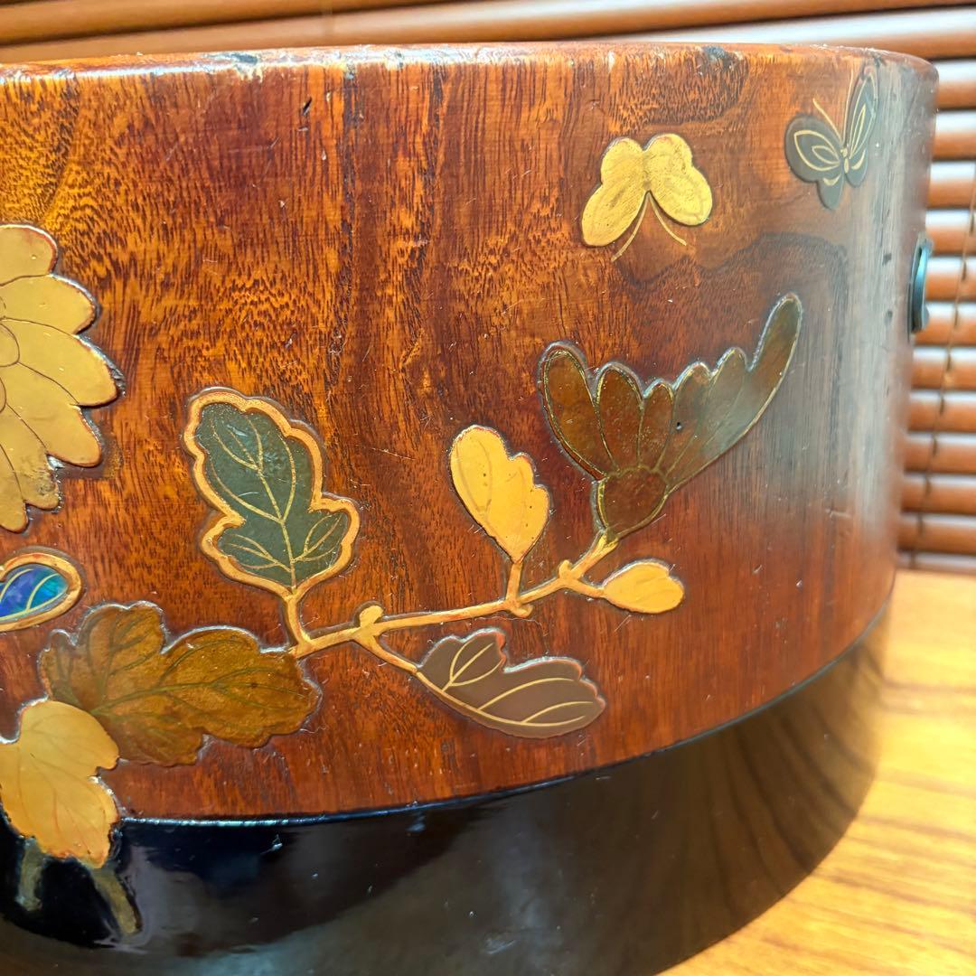 高級◎木製　高蒔絵　螺鈿　火鉢