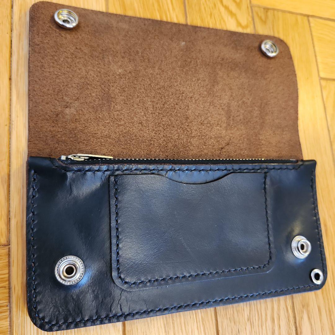 トラッカーウォレット　クロムエクセル　レザー　ブラック　長財布　茶芯