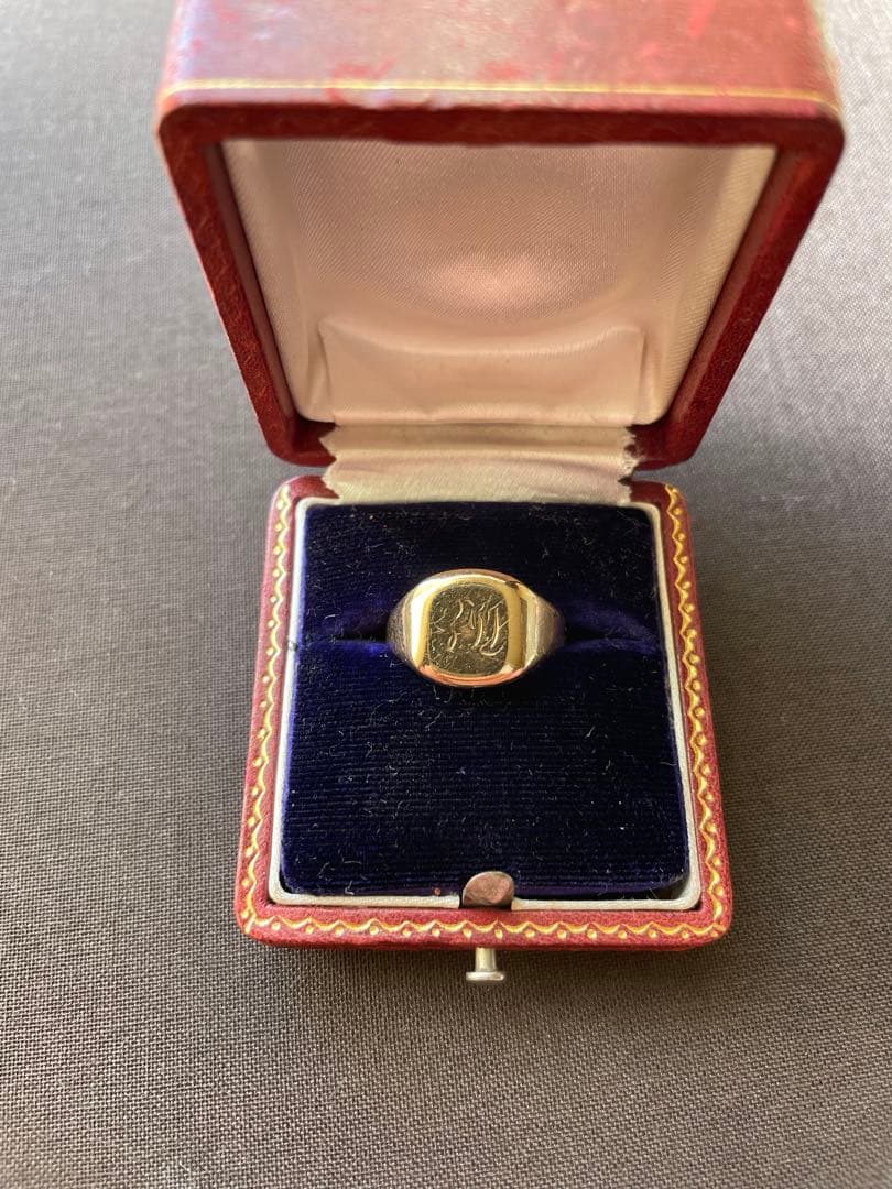 ビンテージ　シグネットリング　9金　9k