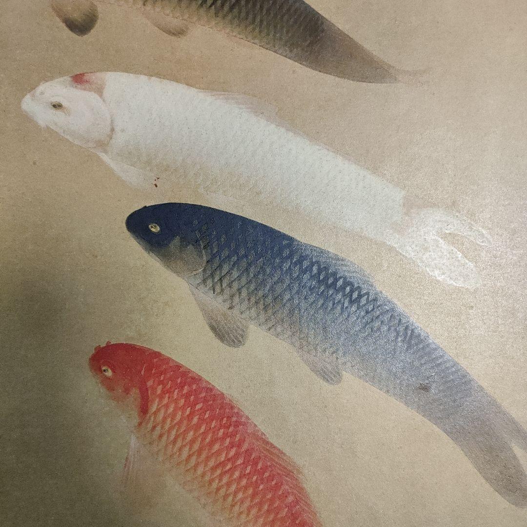 川端龍子　彩色日本画『魚彩』P8号