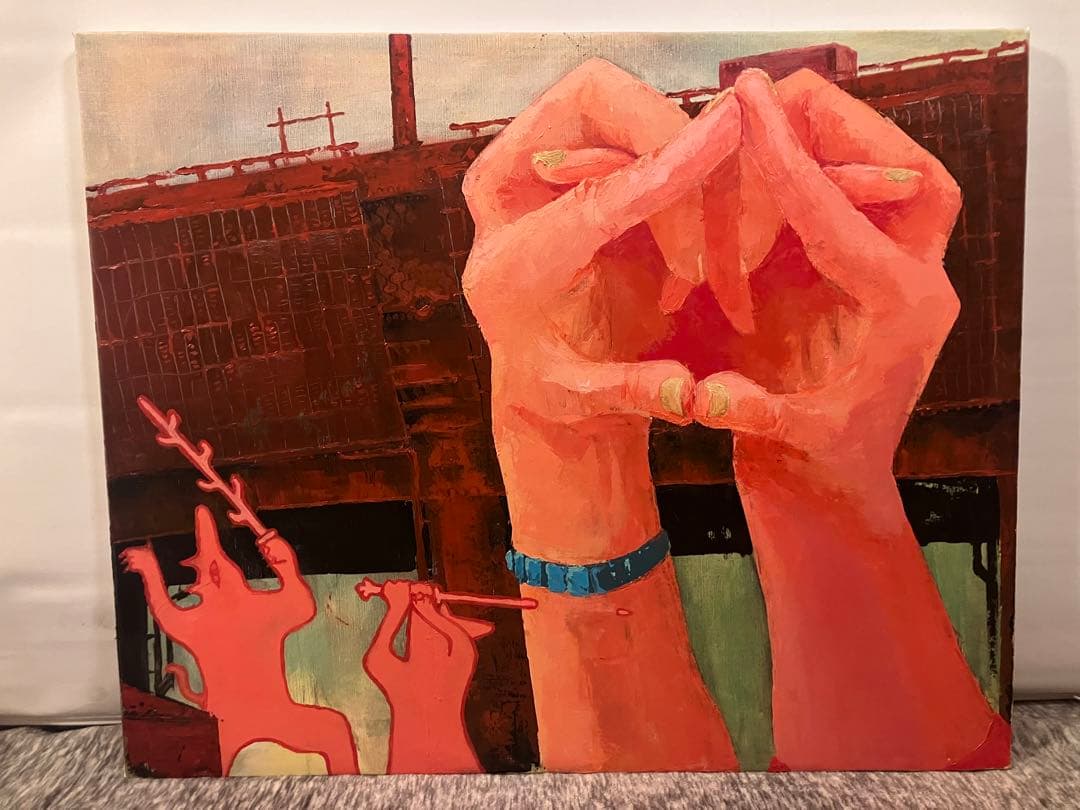 手の形をした油彩画