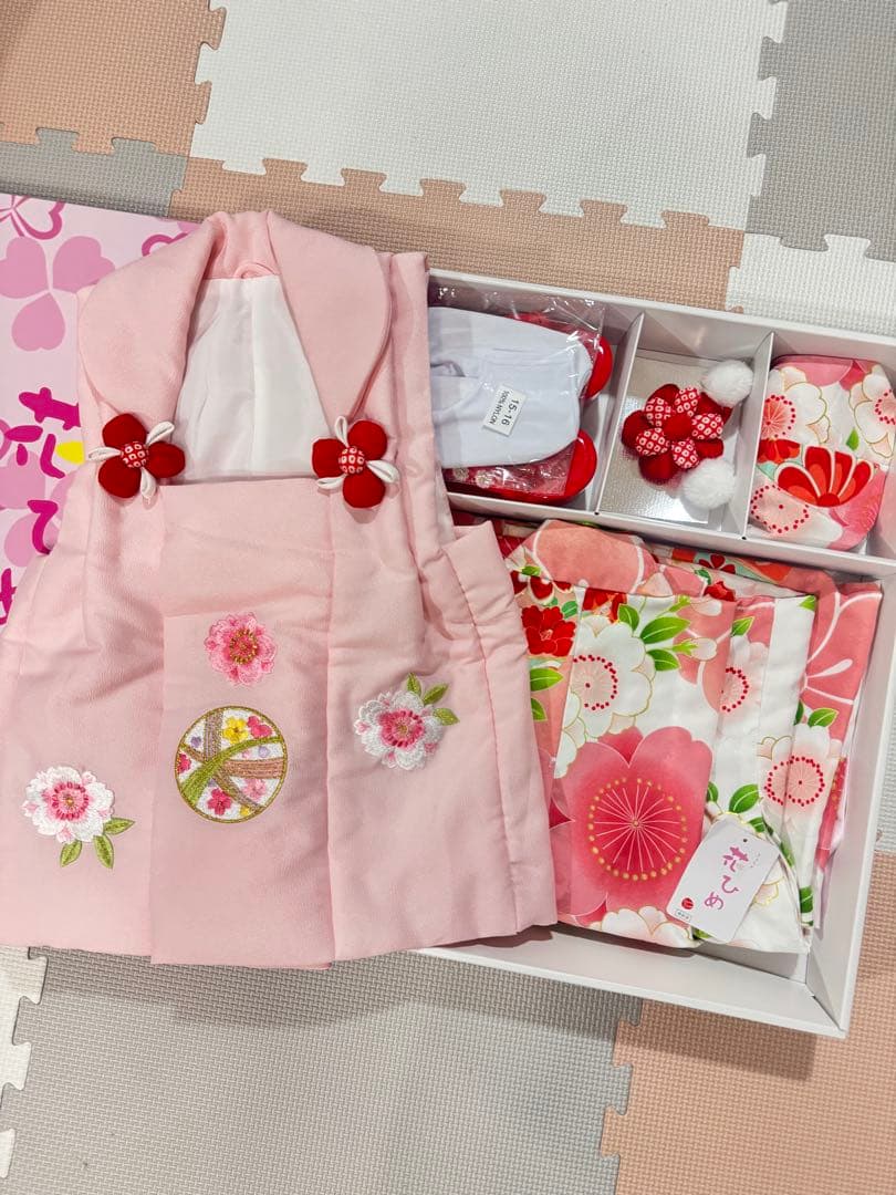 七五三　着物 3歳 被布 セット　花ひめ