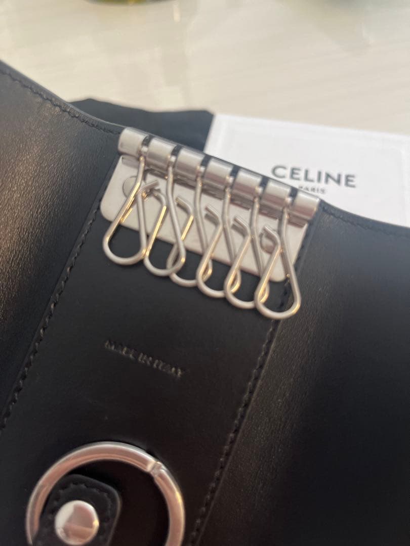 CELINE ブラック レザー キーケース