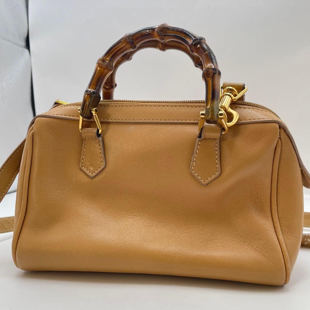 特価✨ GUCCI グッチ バンブー 2way ミニハンドバッグ ブラウン系