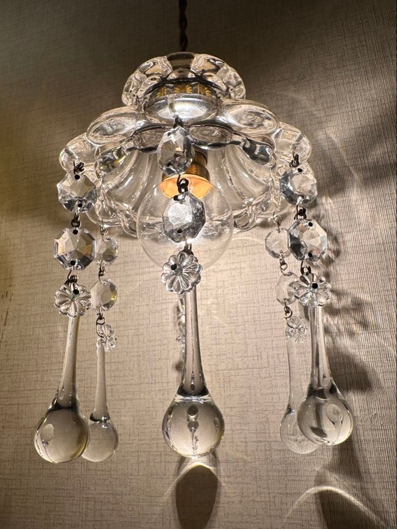 希少＊ 1920年代 フランス アンティーク 大きな可愛いお花のミニシャンデリア