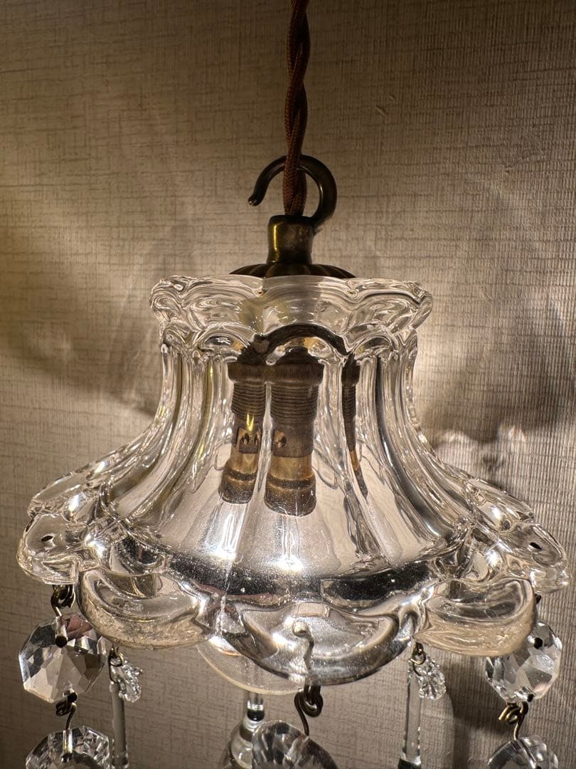 希少＊ 1920年代 フランス アンティーク 大きな可愛いお花のミニシャンデリア