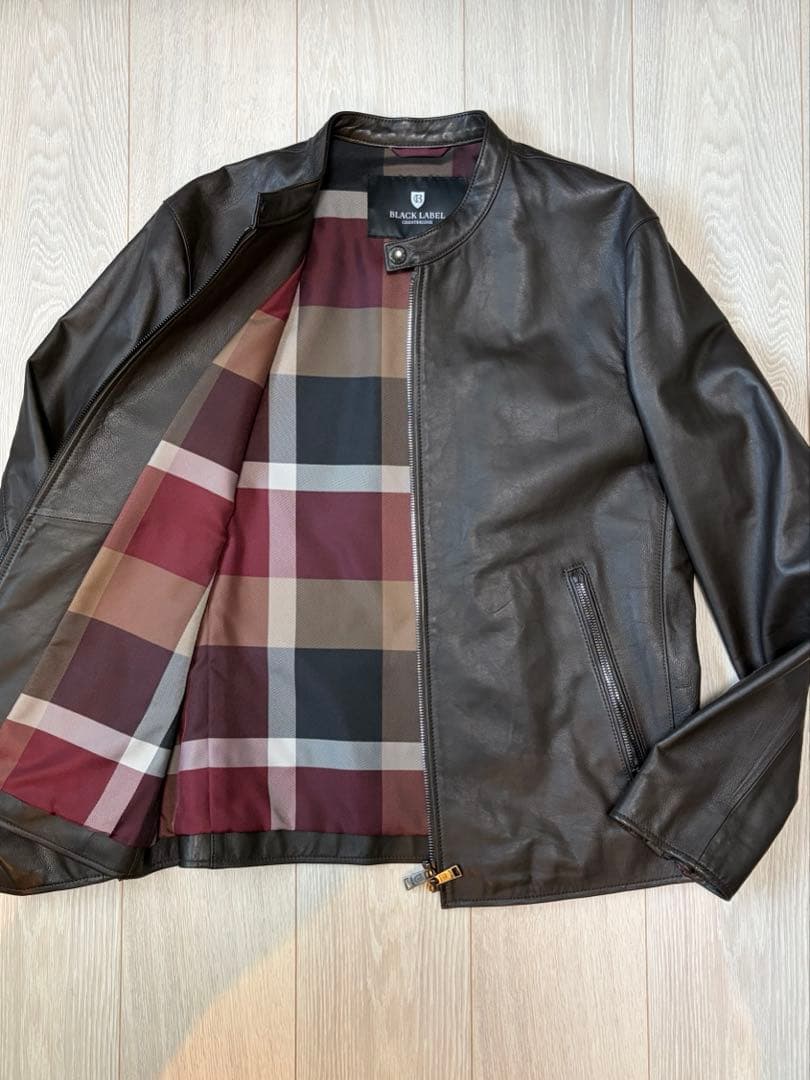 ブラックレーベルクレストブリッジ レザーライダース ジャケット