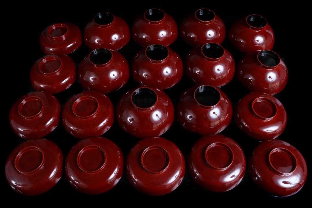 茶道具 見返松茸 蒔絵 吸物椀 十客 木箱 共箱　木製漆器