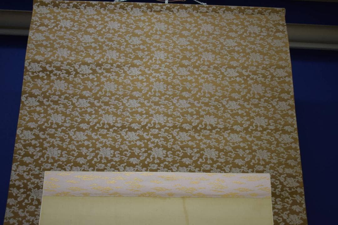 真作/里見雲嶺/山水梅花図/民家図/絹表装/布袋屋掛軸HI-955