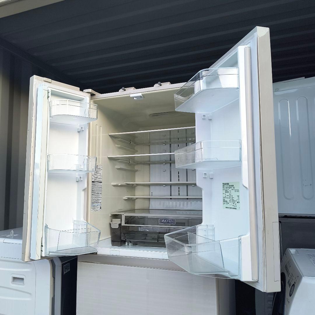 運搬取付無料！ラピスアイボリー　純正TOSHIBA6ドア冷蔵庫！完動品・超美品！