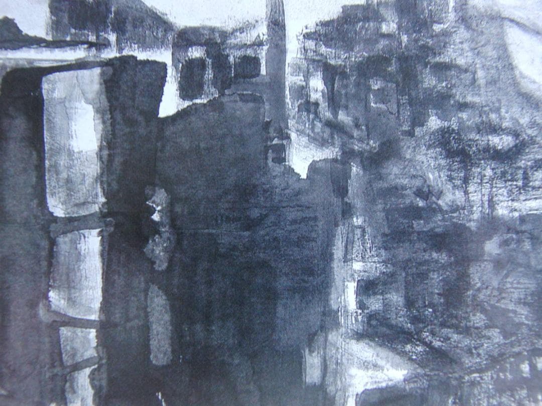 北村珠恵、【旅愁】、希少な額装用画集より、新品額装付