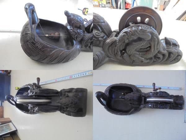 AKa6852　大きな　木製　墨壺