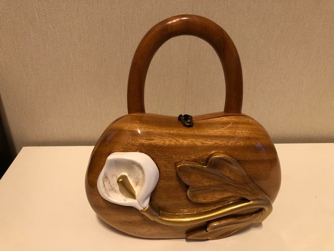 【美品】 ティミー・ウッズ 木製 花のバッグ