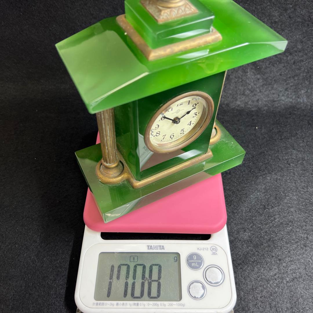 精工舎　ガラス宮型置時計　稼動品　高約22㎝/1708g 東Y8-0122☆2F