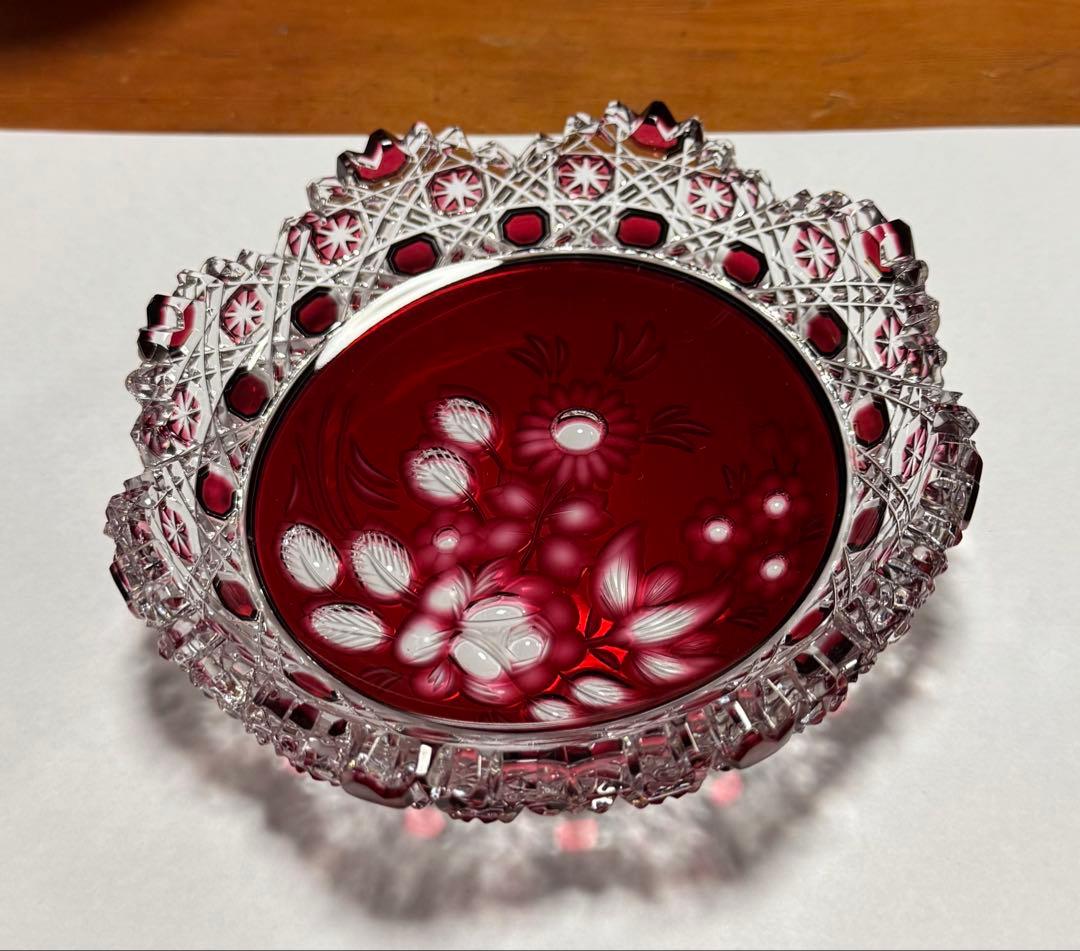 【Meissen】『 クリスタル ガラス 赤被せ』 《ヴィンテージ》《未使用》