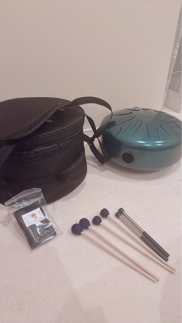 さざなみ楽器工房　さざなみドラム　伴奏用大型　凪緑キャリングケース付き　ほぼ新品