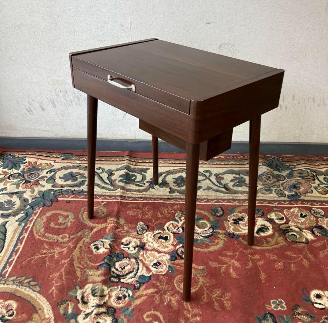 北欧レトロ 木製ドレッサー 化粧台 鏡台 サイドテーブル 古家具 ビンテージ