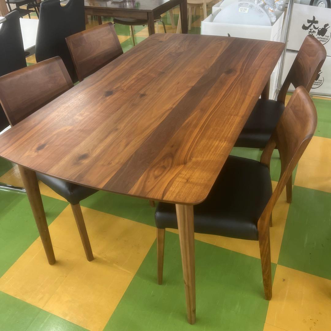 大塚家具　ダイニングセット　天然木　椅子カバー4枚付