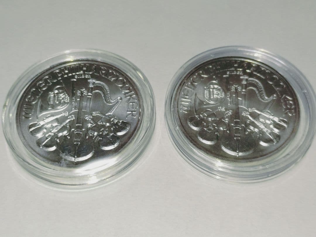 ウィーンフィルハーモニカー1オンス銀貨 2022年　２枚セット　ケース付き