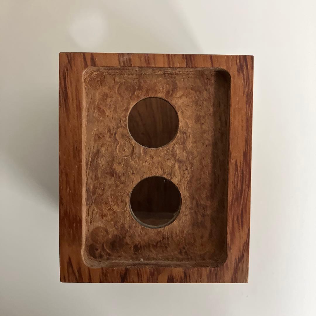 値下げ　銘木ブビンガ　ペンスタンド　 SEIKO デジタル電波時計