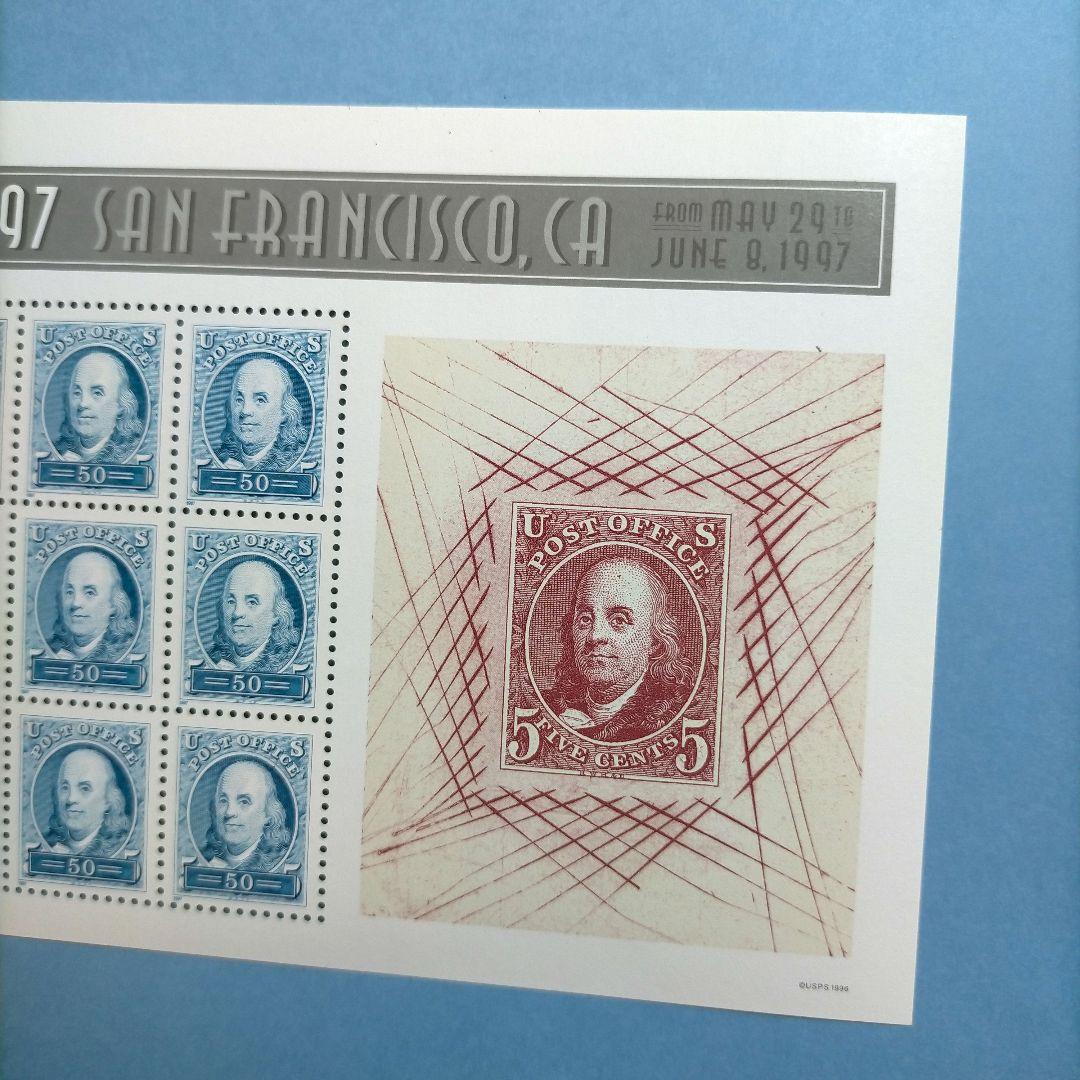 3184 外国切手 アメリカ 1997年 米国初の切手150周年記念シート