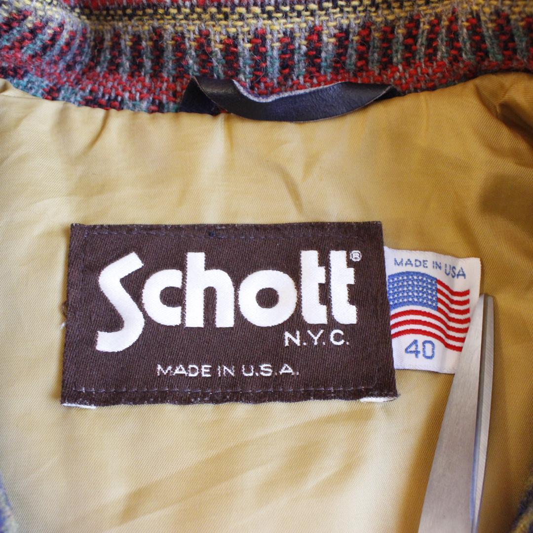 schott ネイティブ柄 ジップアップニットジャケット Lサイズ フーディー