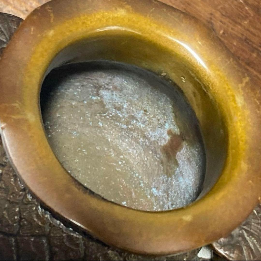 戦前 アンティーク 唐子三足香炉 裏印有り 唐子脚宝袋形香炉